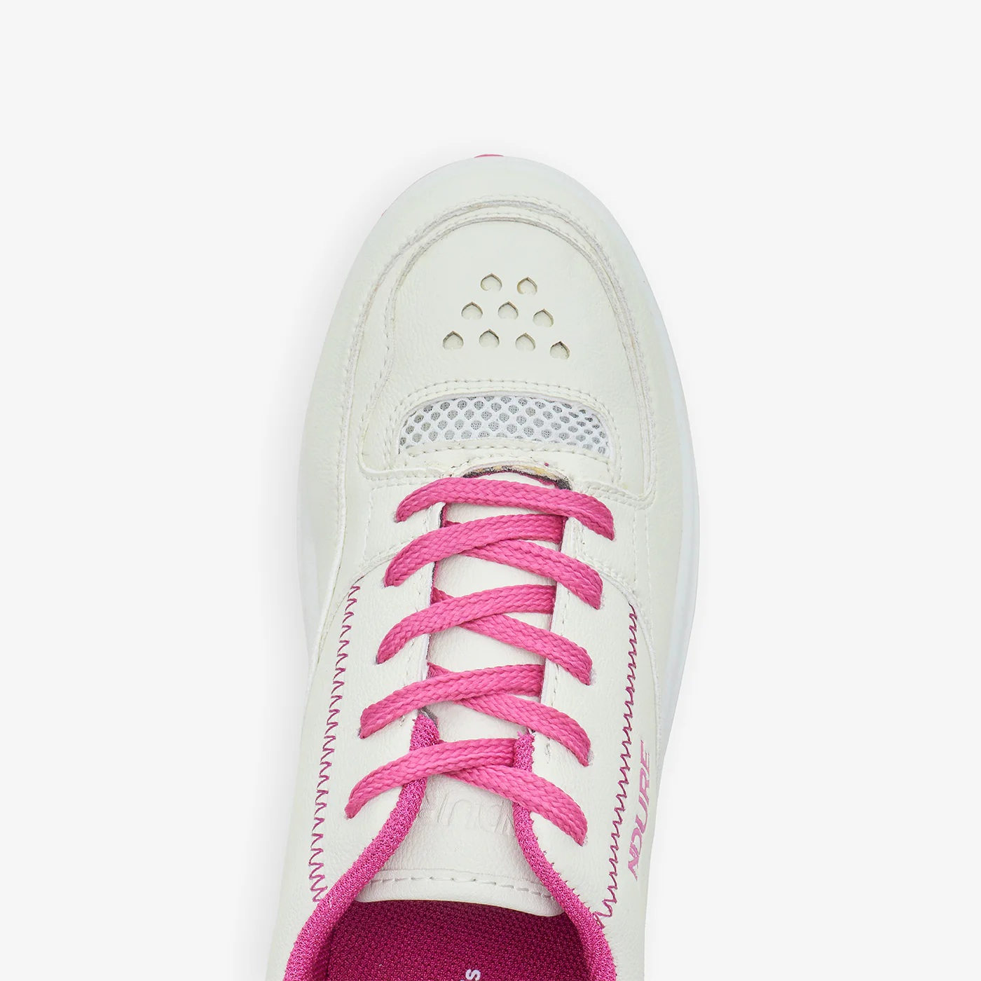 Girls' White Lace-Up Sneakers with Contrast Sole - Image 5