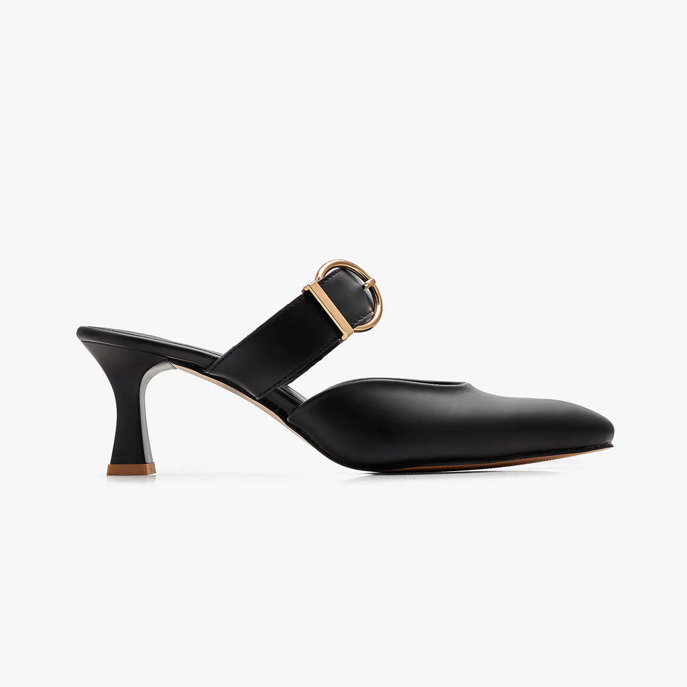Women's Buckle Strap Mule Heels
