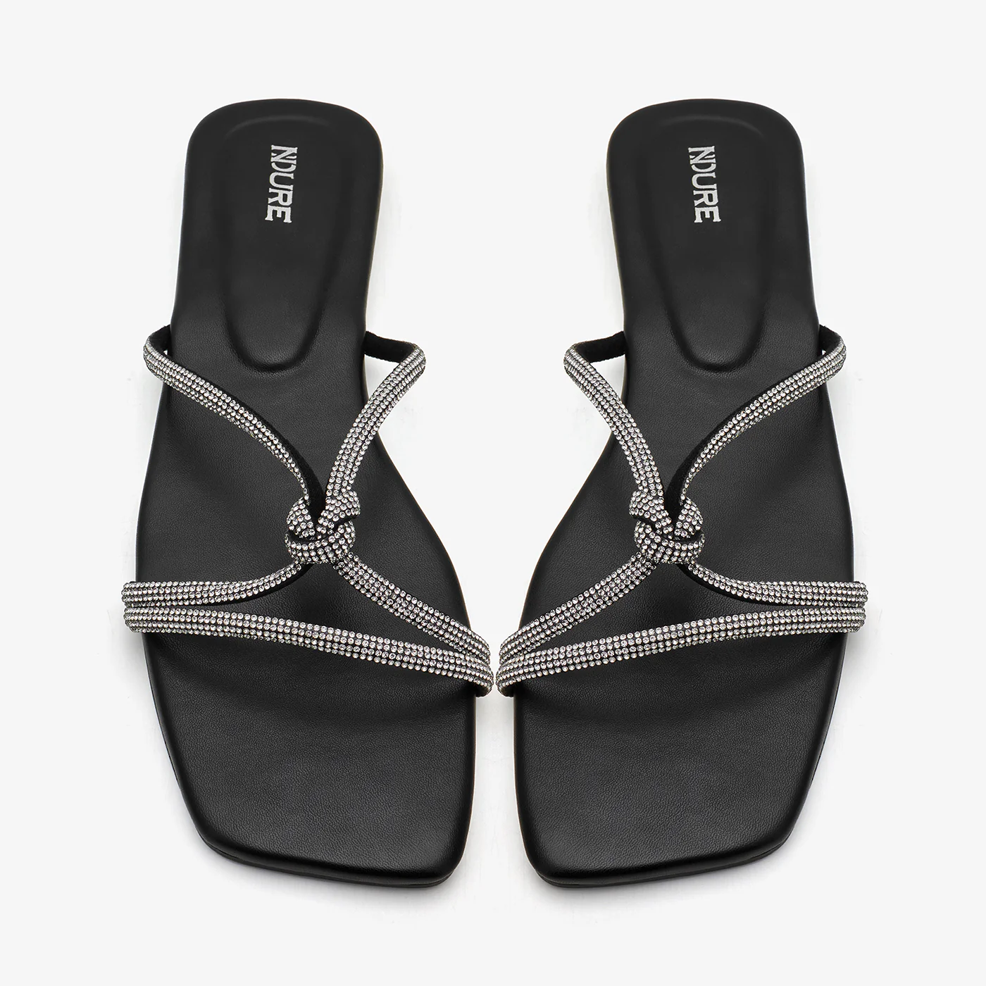 Women's Cross-Strap Rhinestones Slides - Image 2