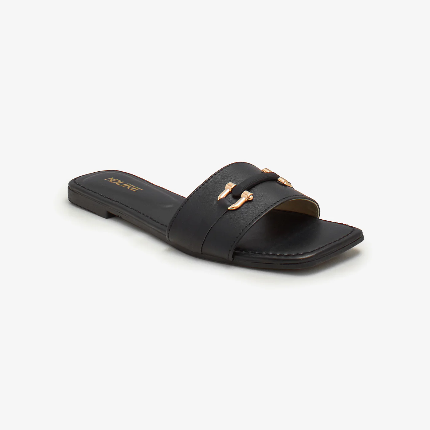 Women's Gold Studded Slides