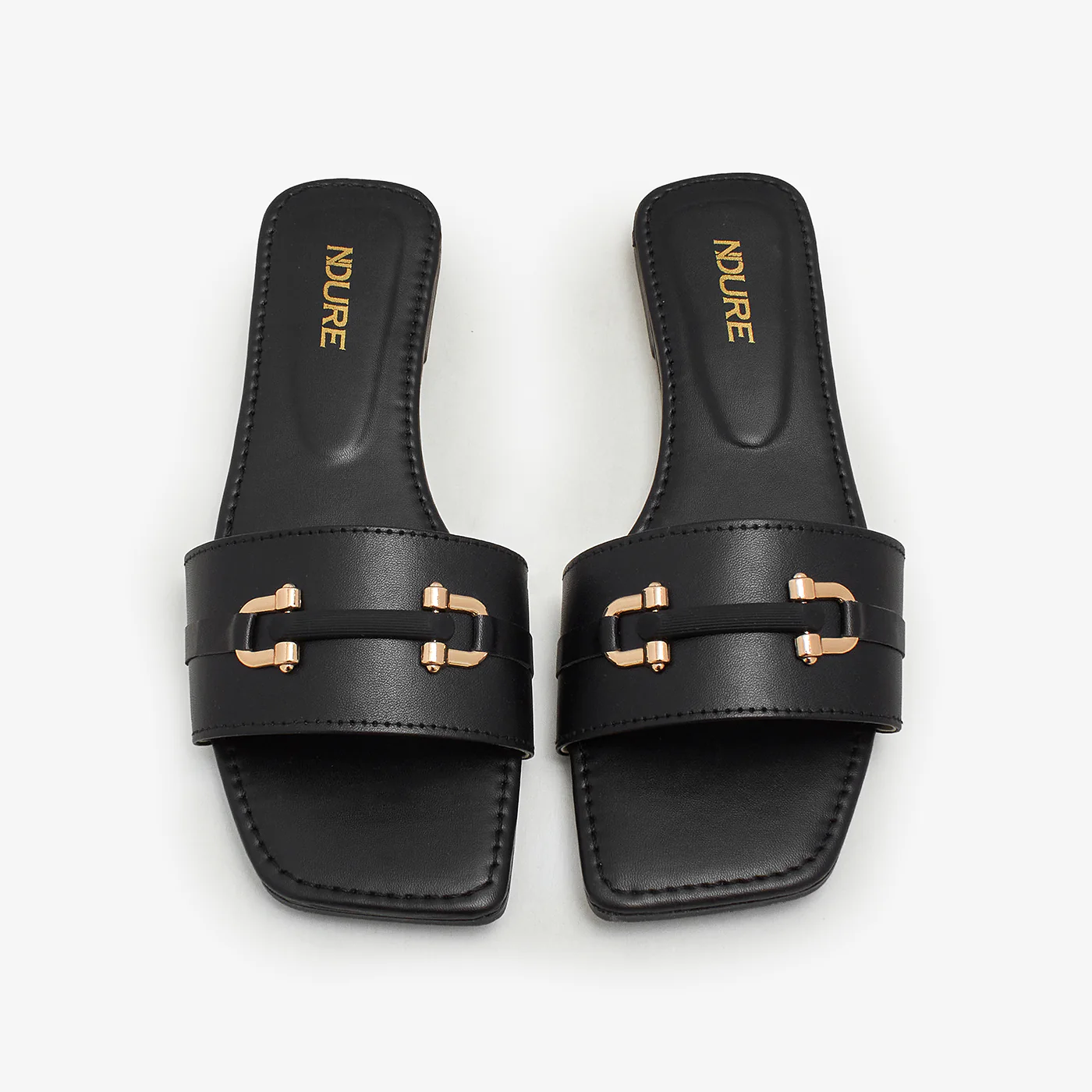 Women's Gold Studded Slides - Image 2