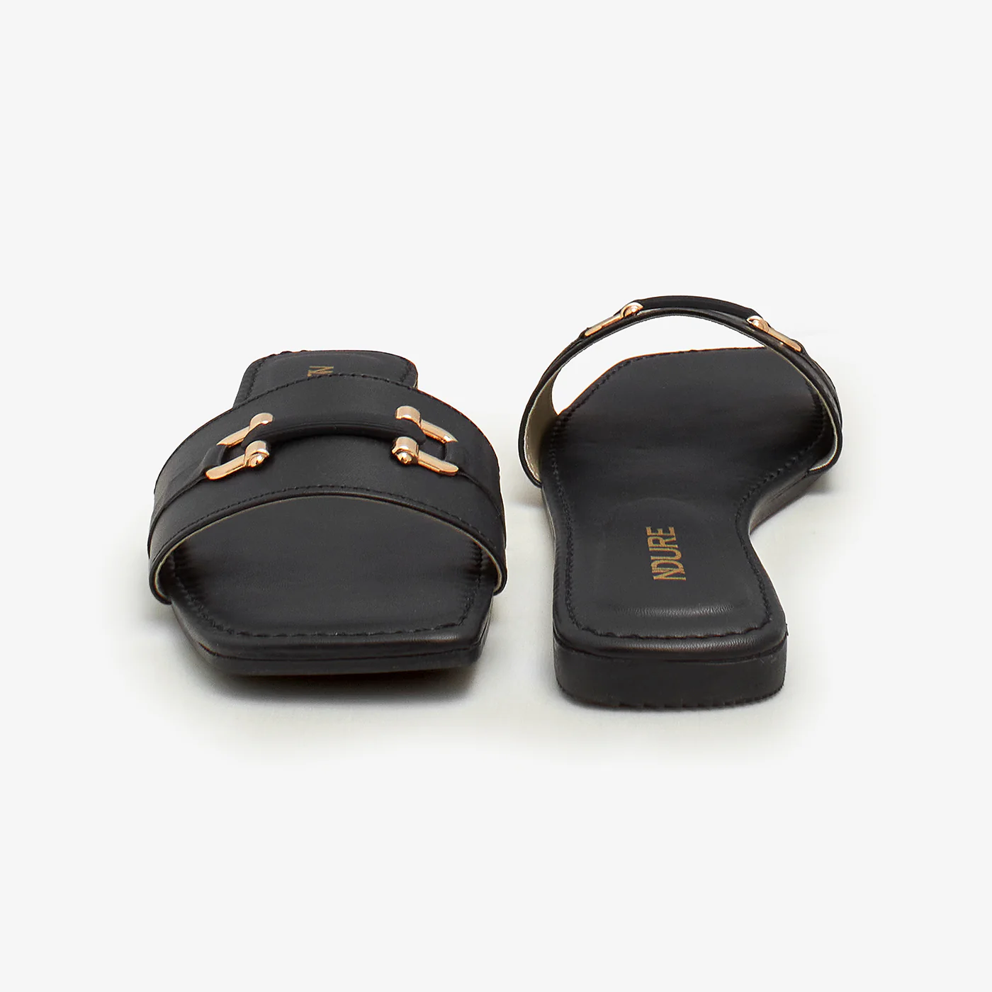 Women's Gold Studded Slides - Image 3