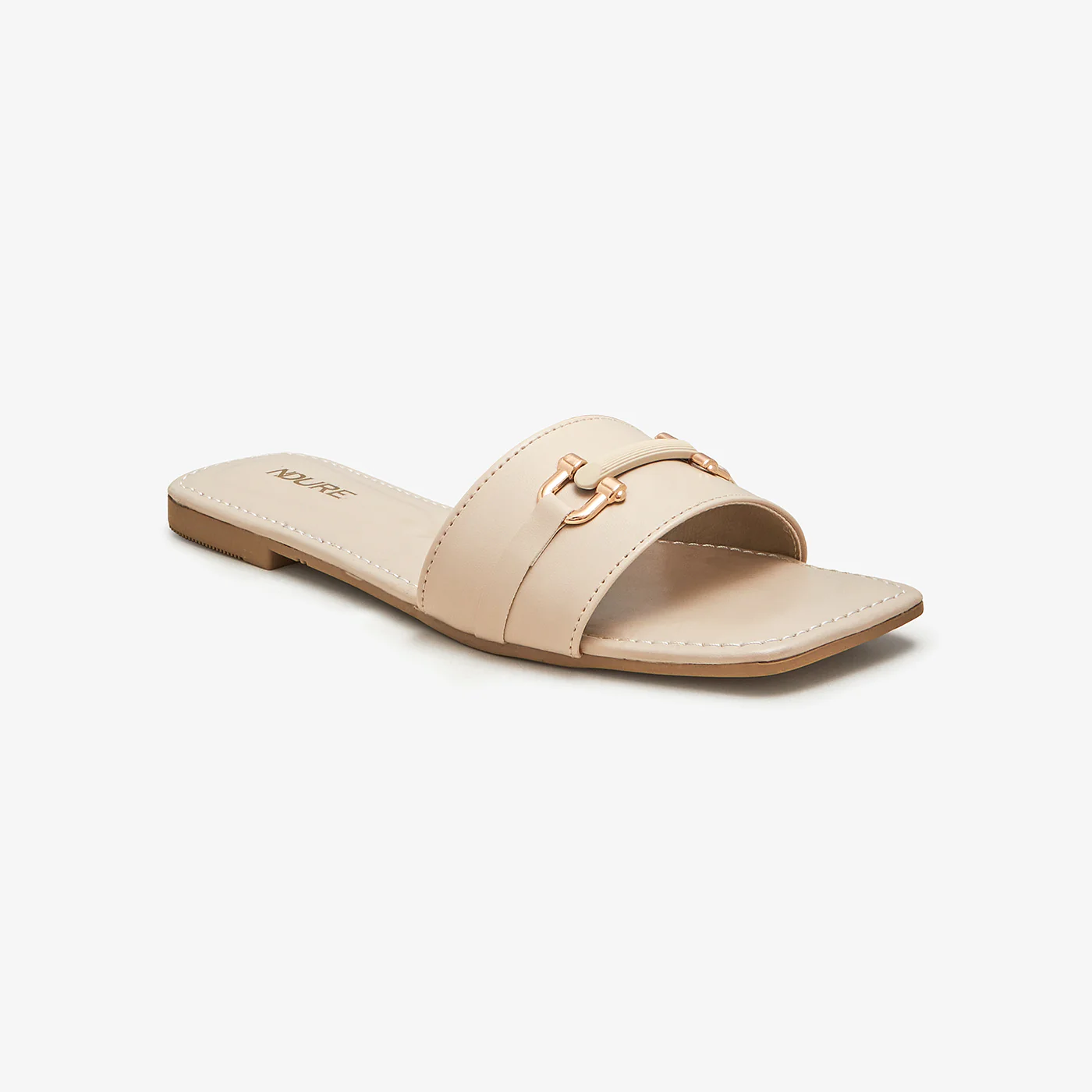 Women's Gold Studded Slides