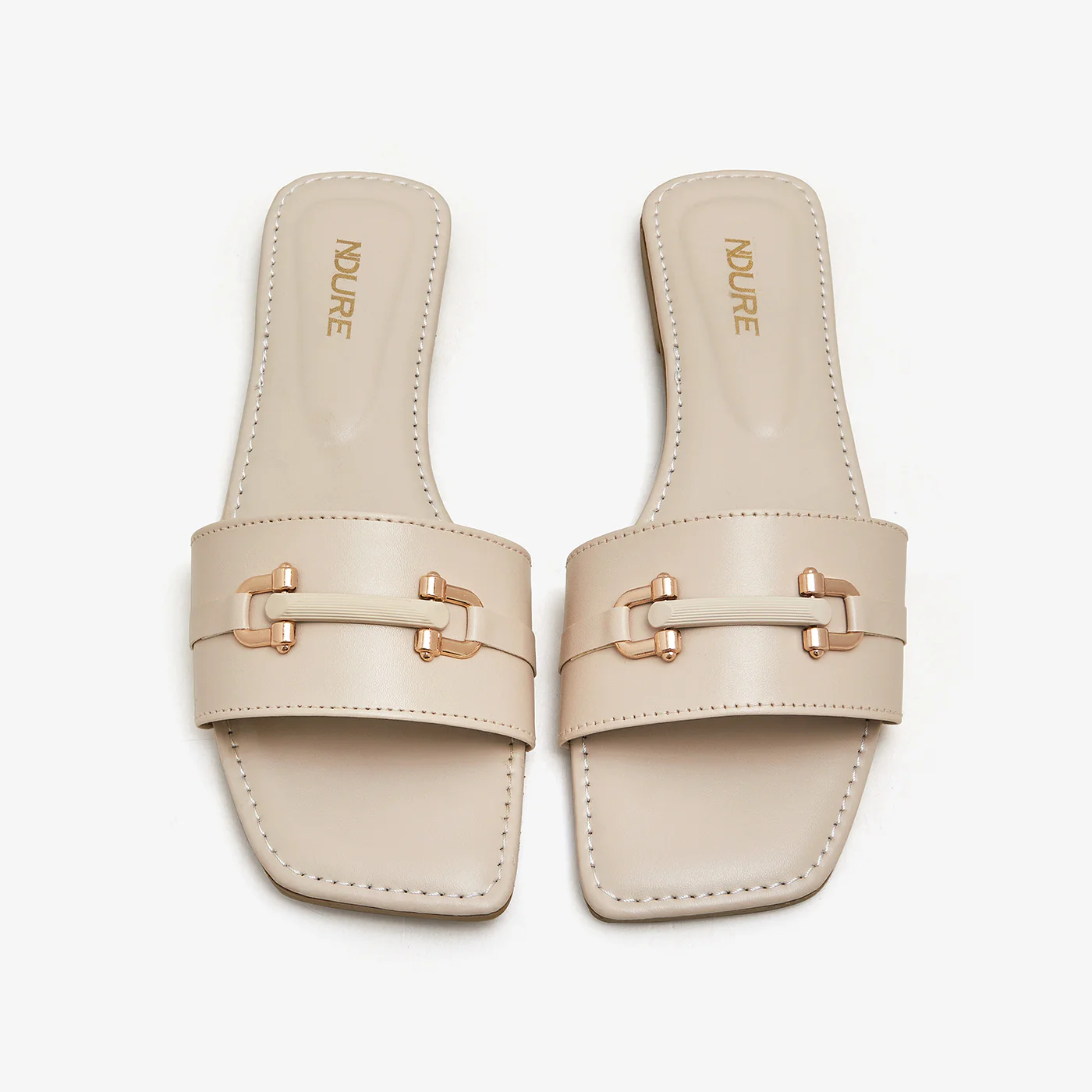 Women's Gold Studded Slides - Image 2