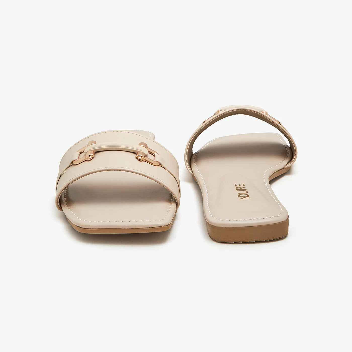Women's Gold Studded Slides - Image 3