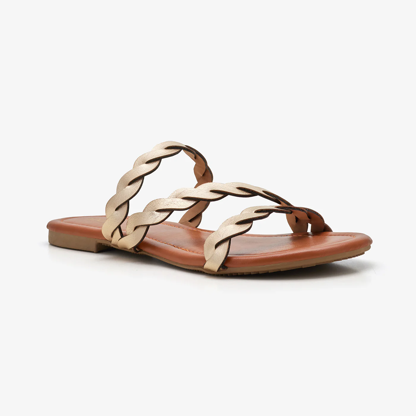 WOMEN’S METALLIC INTERLACED SLIDES - Image 3