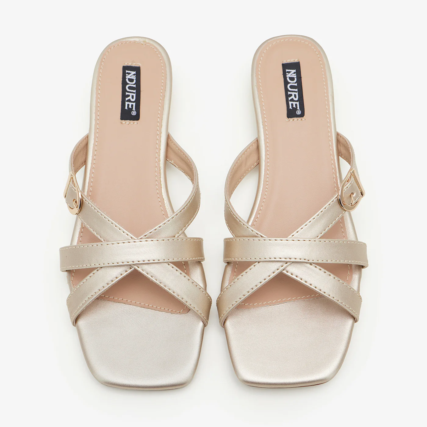Women's Shiny Straps Slides - Image 2