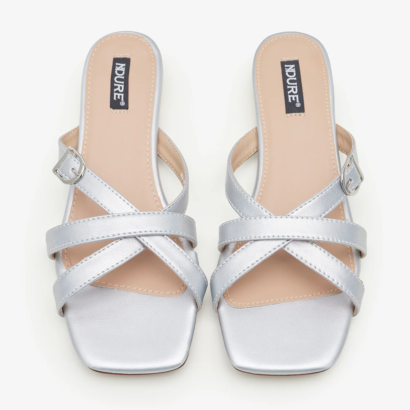 Women's Shiny Straps Slides - Image 2