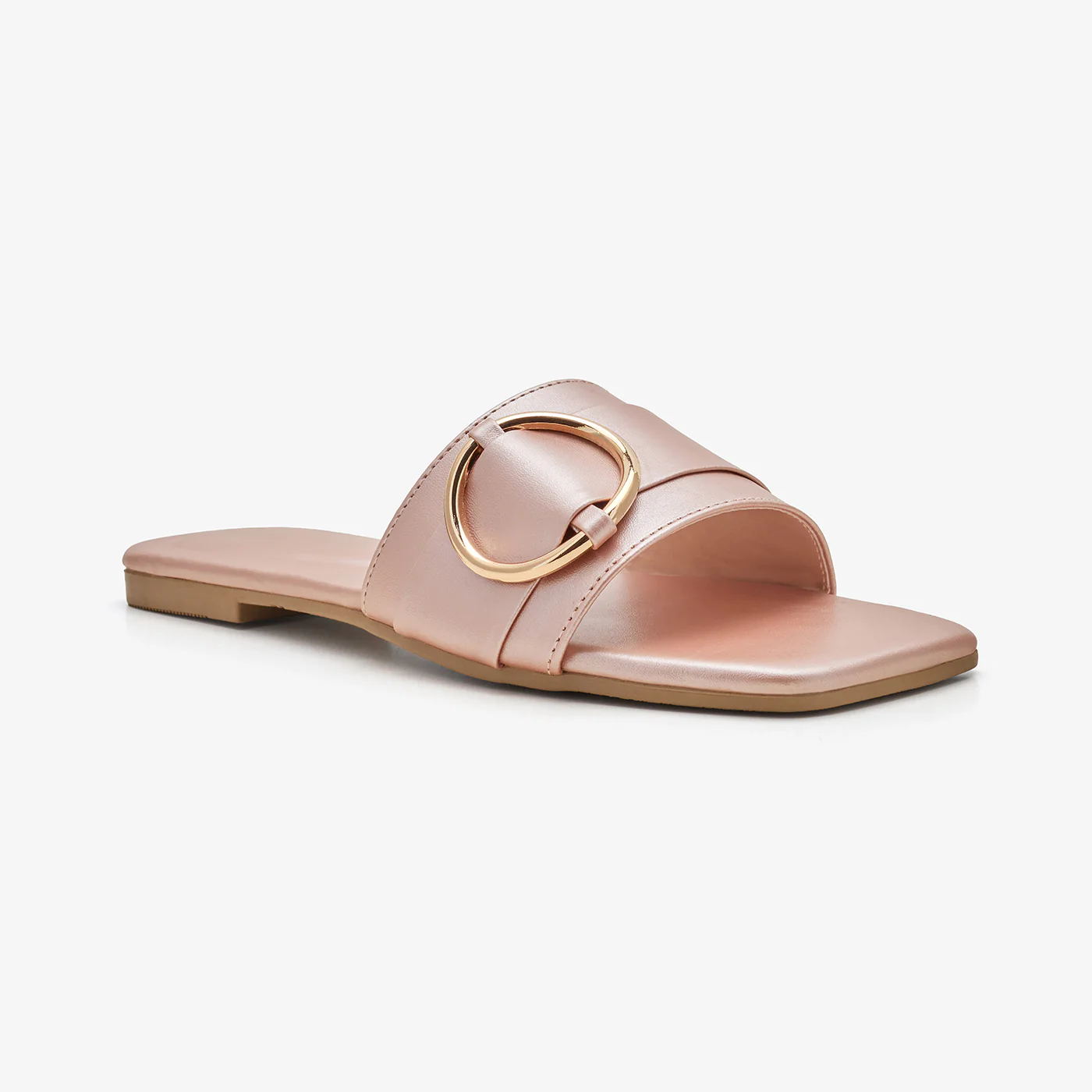 Women's Slide with Metal Ring Detail - Image 3