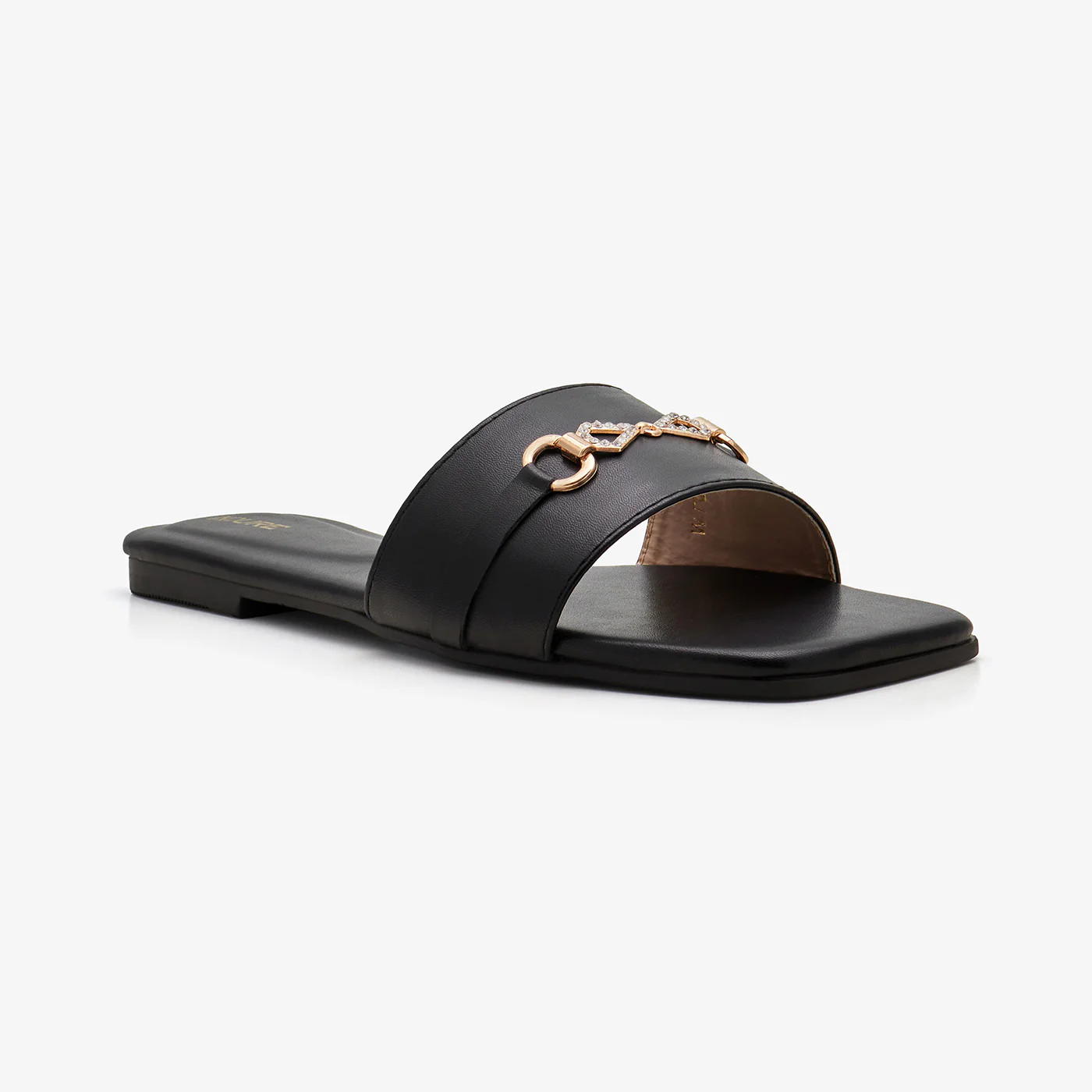 WOMEN’S METALLIC DETAIL STRAP SLIDES - Image 3