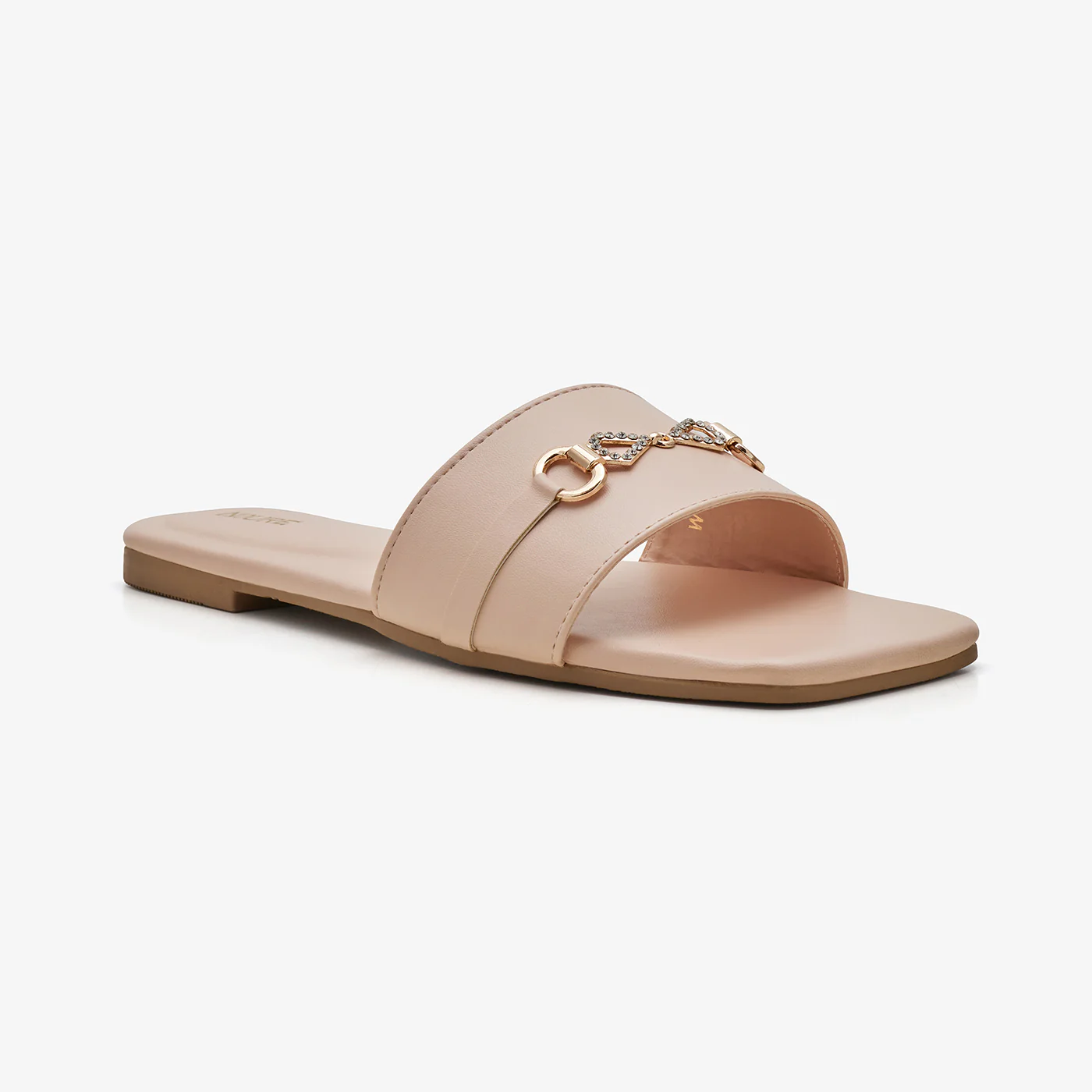 WOMEN’S METALLIC DETAIL STRAP SLIDES - Image 3