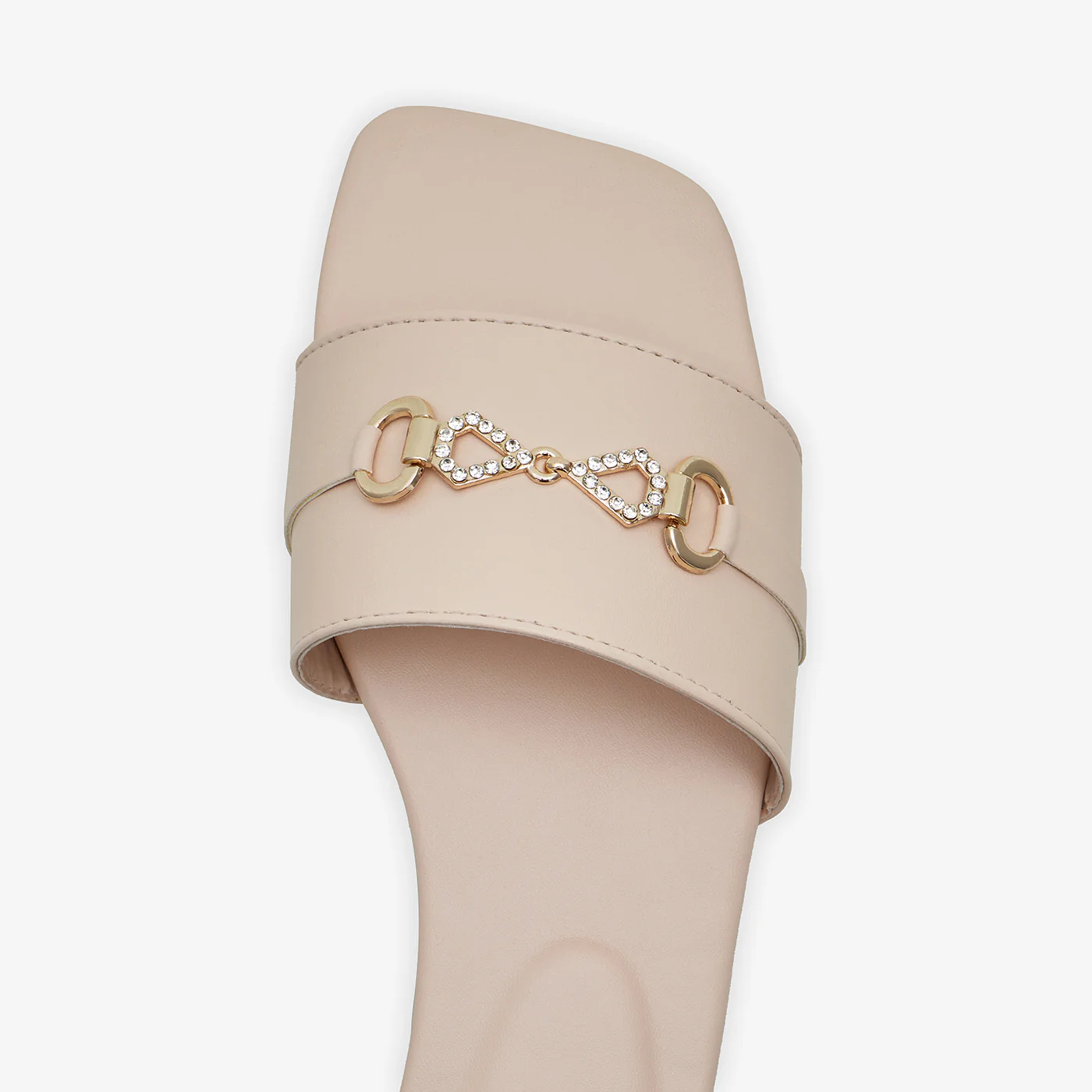 WOMEN’S METALLIC DETAIL STRAP SLIDES - Image 4