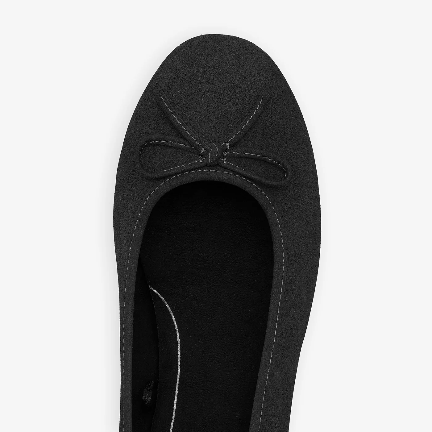 Women's Suede Ballet Flats with Bow - Image 4
