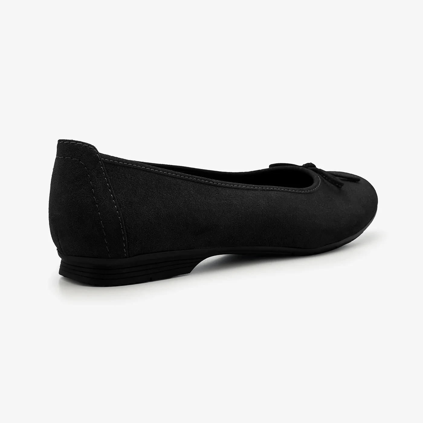 Women's Suede Ballet Flats with Bow - Image 5