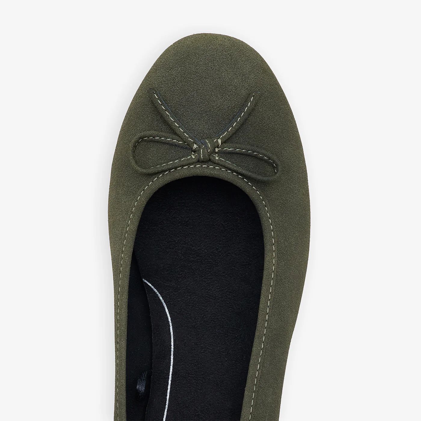 Women's Suede Ballet Flats with Bow - Image 4