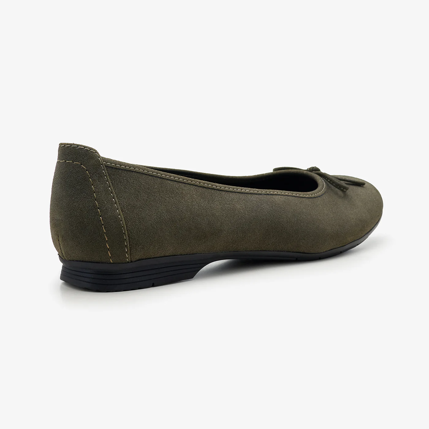 Women's Suede Ballet Flats with Bow - Image 5