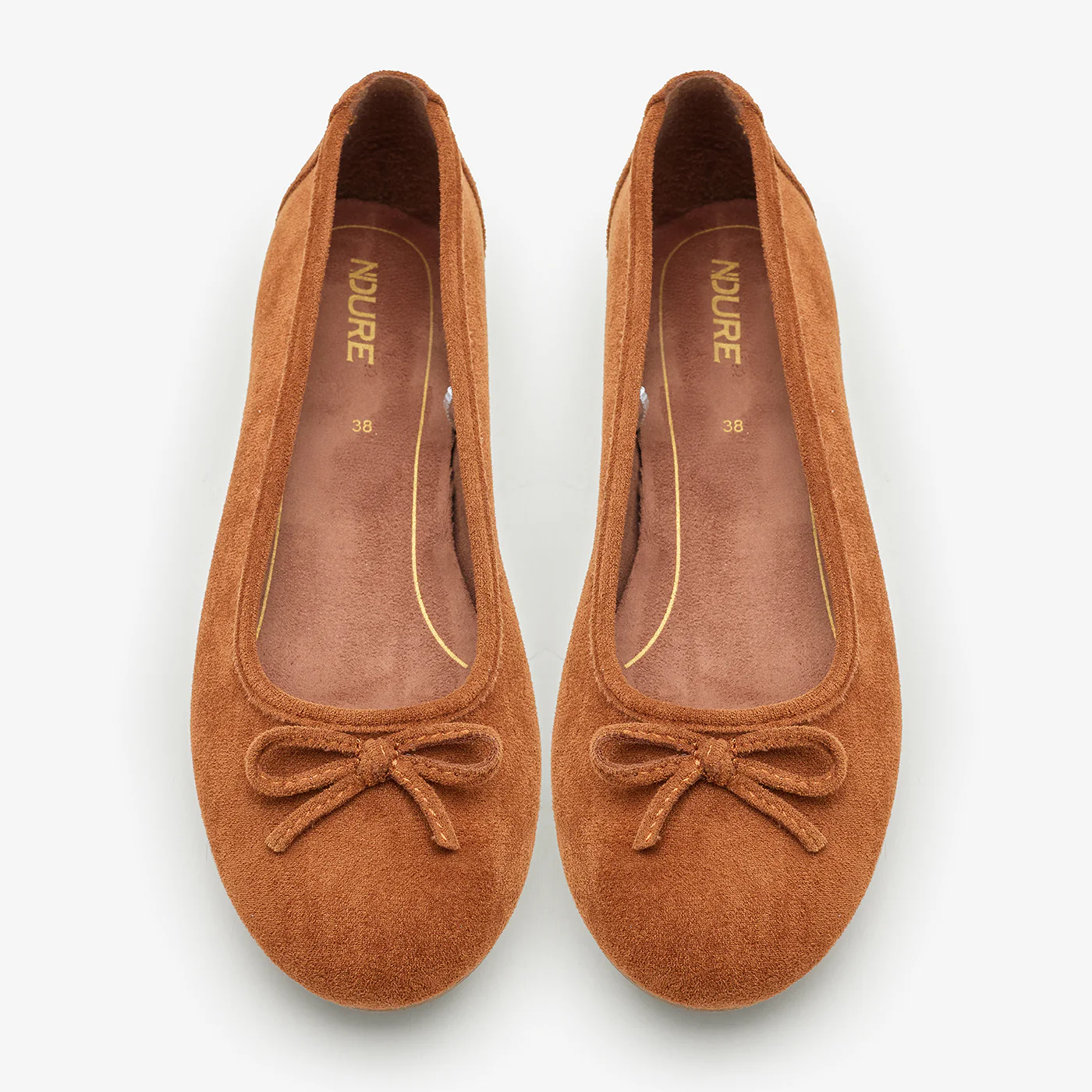 Women's Suede Ballet Flats with Bow - Image 2