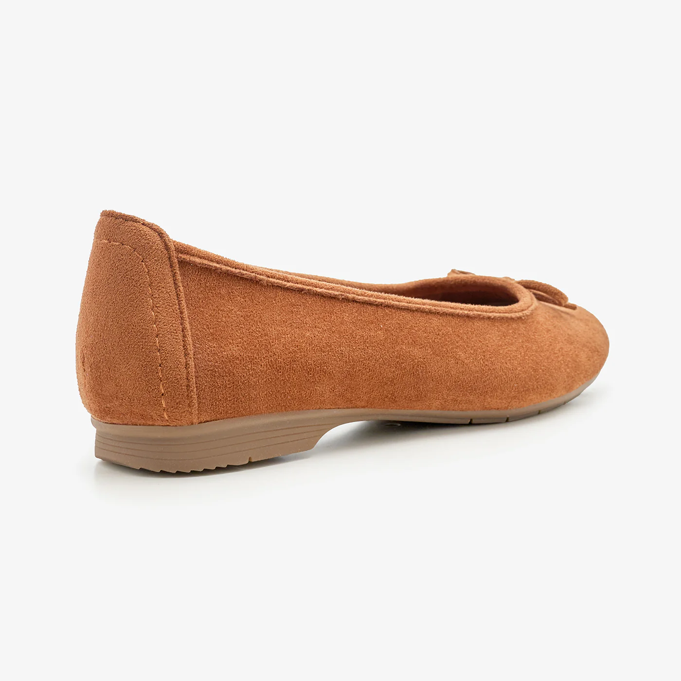 Women's Suede Ballet Flats with Bow - Image 5
